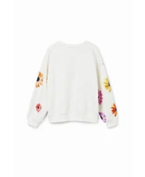 Desigual Girls's Oversize daisy sweatshirt