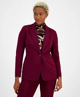 Bar Iii Women's Compression One-Button Long-Sleeve Blazer, Created for Macy's