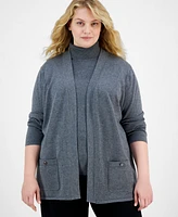 Anne Klein Plus Malibu Open-Front Cardigan