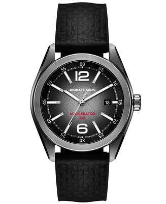 Michael Kors Men's Accelerator 2.0 Three-Hand Date Black Nylon and Silicone Watch 42mm