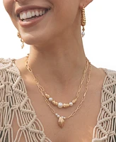 Sterling Forever Gold-Tone or Silver-Tone Beaded and Cultured Pearl Sylvie Statement Necklace