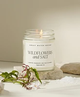 Sweet Water Decor Wildflowers and Salt Soy Candle Clear Jar, 9 oz