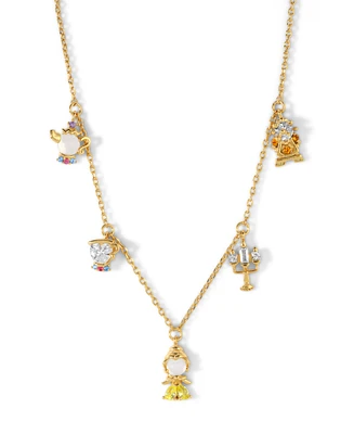 Girls Crew Disney Multi-Color Beauty the Beast Charm Necklace