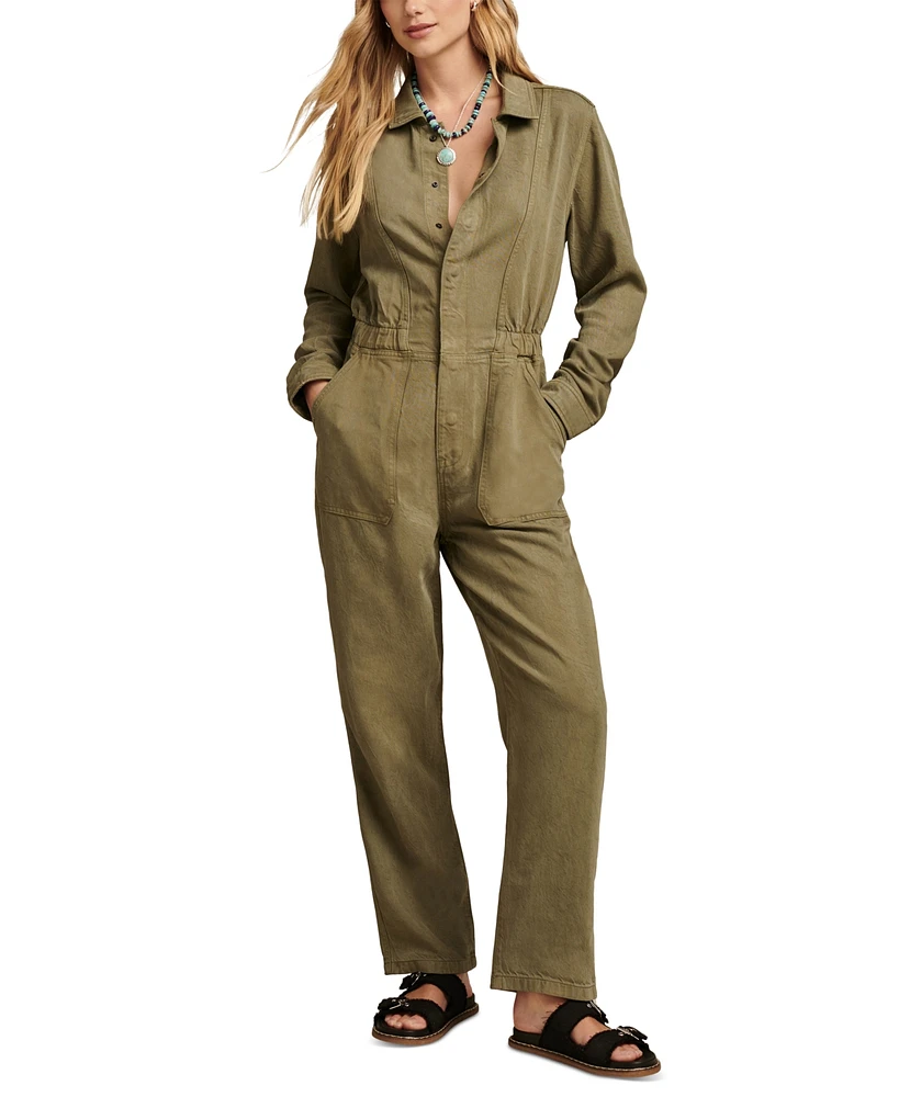 Lucky Brand Women's Cinched-Waist Utility Coveralls