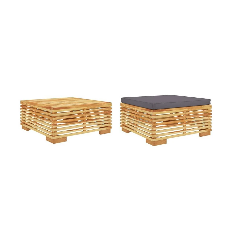 vidaXL 2 Piece Patio Lounge Set Solid Wood Teak