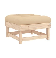 vidaXL Patio Footstool with Cushion Solid Wood Pine