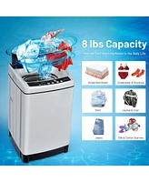 Gymax Compact Full-automatic Washing Machine Laundry Washer w/ 11 lbs Capacity Grey