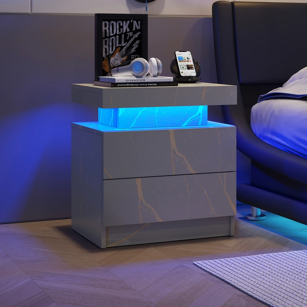Streamdale Furniture Stunning Led Side Table Modern Decor for Any Room