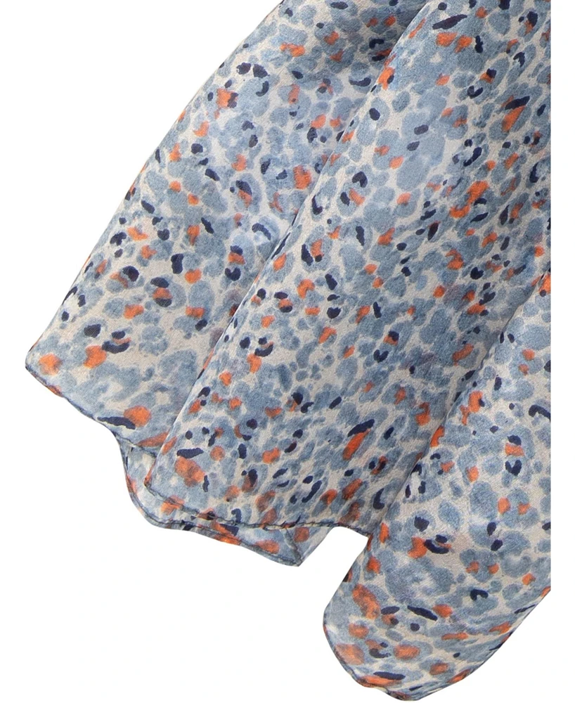 Olsen 100% Silk Micro Leo Print Scarf