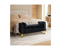 Hulala Home Transitional Aurora 50.4" Wide Storage Bench