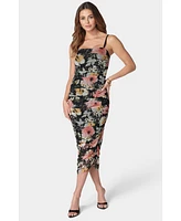 Bebe Women's Floral Tube Mesh Dress