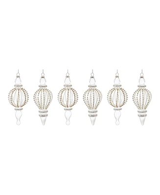 Slickblue Jewel Glass Finial Drop Ornament (Set of 6)