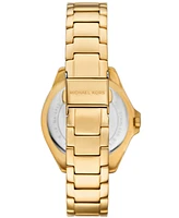 Michael Kors Women's Kacie Three-Hand Gold-Tone Stainless Steel Watch 39mm