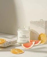 Sweet Water Decor Pink Grapefruit Soy Candle Clear Jar, 9 oz