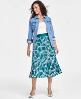 I.n.c. International Concepts Women's Pleated Midi Skirt, Created for Macy's