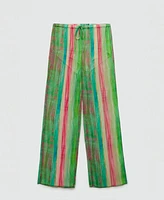 Mango Women's Semi-Transparent Printed Pants