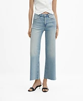 Mango Women's Mid Waist Culotte Jeans