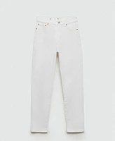 Mango Women's Claudia Slim Crop Waxed Jeans