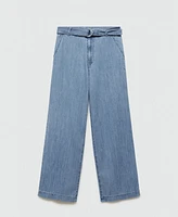 Mango Women's Belt Flowy Pants