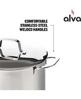 Alva Maestro Stainless Steel Casserole Dish Pot with Lid, 5.4 Qt