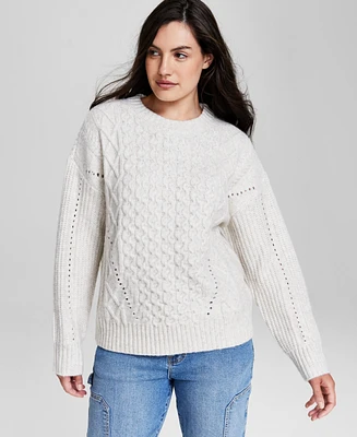 And Now This Women's Cable-Knit Crewneck Sweater, Created for Macy's