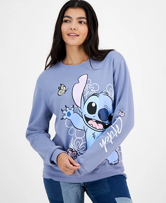 Disney Juniors' Stitch Butterfly Graphic Crewneck Sweatshirt