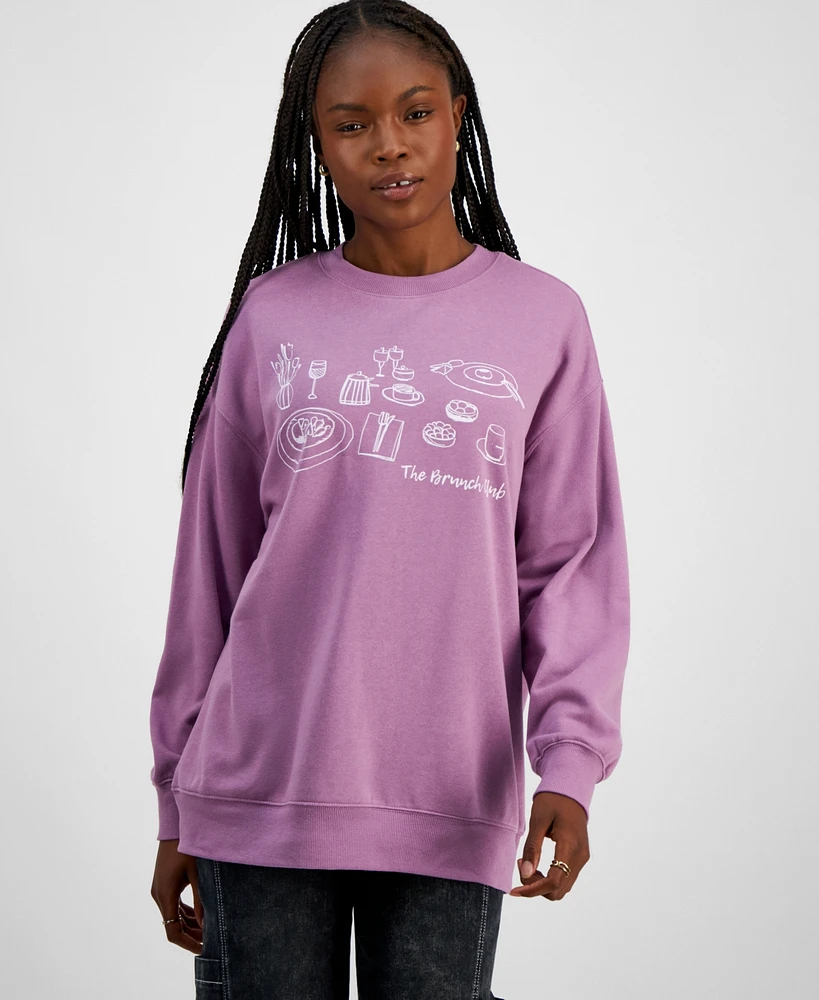 Rebellious One Juniors' Brunch Club Graphic Sweatshirt