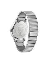 Plein Sport Men's Iron Tiger 3 Hand Quartz Stainless Steel Bracelet 44mm