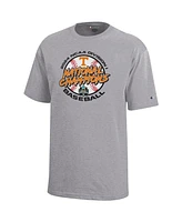 Champion Big Boys and Girls Gray Tennessee Volunteers 2024 Ncaa Men's Baseball College World Series Champions Locker Room T-Shirt