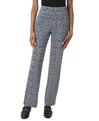 Jones New York Petite Printed Pull-On Straight-Leg Trousers