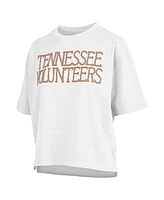 Pressbox Women's Heather Gray Tennessee Volunteers Motley Crew Chain Stitch Slub Waist Length Boxy T-Shirt