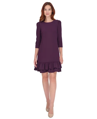 Tommy Hilfiger Women's 3/4-Sleeve Ruffled-Hem Dress