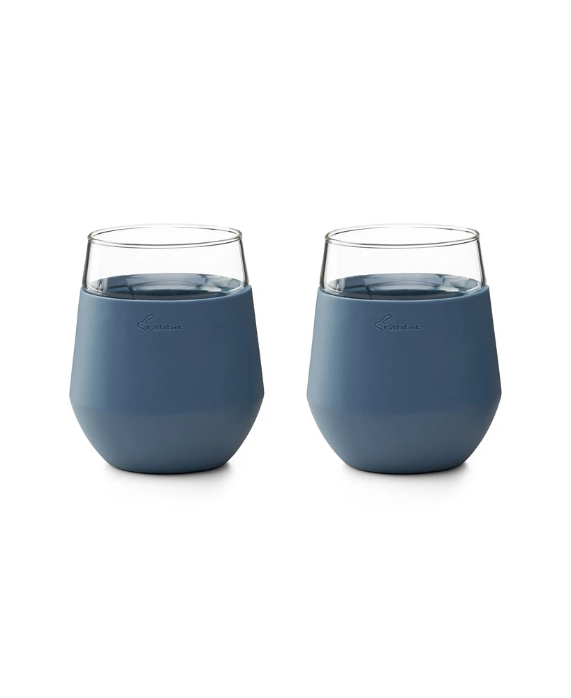 Rabbit Freezable Wine Glasses, Set of 2, Slate