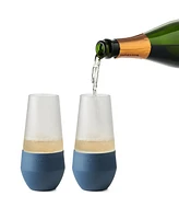 Rabbit Freezable Champagne Glasses, Set of 2, Slate