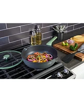 Kenmore Theodore 13 Inch Cast Aluminum Saute Pan W/ Lid Nonstick Interior and Induction Base