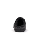 Muk Luks Men's Faux Wool Clog Slippers, Black, M (10-11)