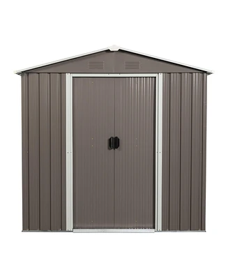 Mondawe 6ft x 5ft Outdoor Metal Storage Shed gray