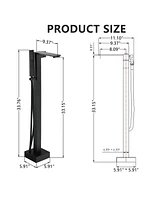 Mondawe 1-Handle Floor Mount Freestanding Tub Faucet with Square Handheld Shower