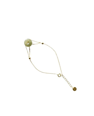 Coin — Green jade gold bracelet