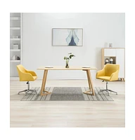 vidaXL Swivel Dining Chairs 2 pcs Yellow Fabric