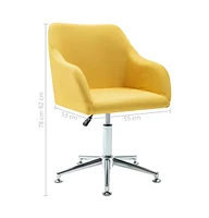 vidaXL Swivel Dining Chairs 2 pcs Yellow Fabric