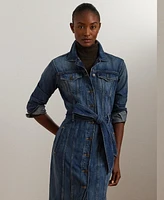 Lauren Ralph Lauren Women's Belted Denim Shirtdress