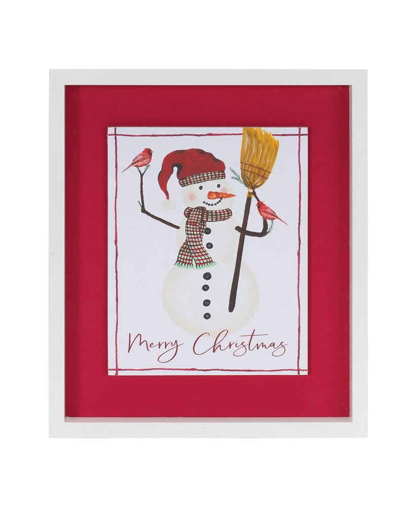 Slickblue Framed Snowman Sentiment Wall Art (Set of 2)