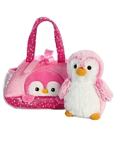 Aurora Small PomPom Penguin Fancy Pals Fashionable Plush Toy Pink 7"