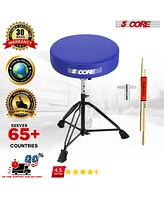 5 Core Drum Throne Padded Guitar Stool Height Adjustable Drummer Seat Music Chair for Adults And Kids Ds Blkch Blu