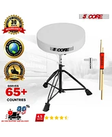 5 Core Drum Throne Padded Guitar Stool Height Adjustable Music Chair Ds Blkch Wh