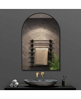 Homlux Arched Wall Mounted Mirror 24"x36" in Black