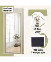 Homlux Rectangular Free Stand Mirror 18"x58" in Gold