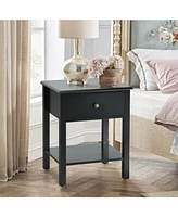 Sugift Nightstand End Table with Drawer and Shelf
