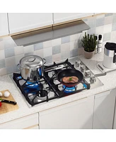 Sugift 30 Inch Gas Cooktop with 4 Powerful Burners and Abs Knobs